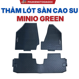Thảm lót sàn xe Minio Green/VF2- Chuẩn khít form xe cao su đúc nguyên khối không mùi viền cao chống tràn dày dặn