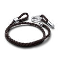 Pandora Moments Brown Braided Double Leather Bracelet. 