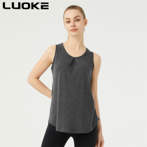 Luoke Sports vest for women wearing loose sleeveless fitness T-shirt running training yoga vest