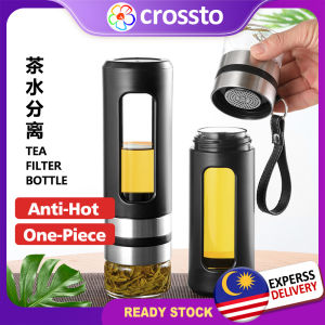 CROSSTO 500ml Tempered Glass Water Bottle Sport Teapot Tea Filter Heat Low temperature Tumbler Flower Tea Cup 茶水分离泡茶保温杯壶