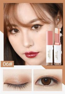 Wod Wod 2 in1 Eyeshadow Stick Stereo Gradient Shimmer Double Color Eye Shadow Pen Waterproof Easy to Wear Eye shadow Mak