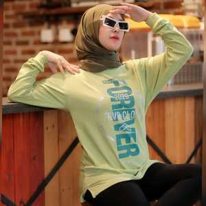 KAOS LENGAN PANJANG WANITA KAOS DISTRO ATASAN HIJAB OOTD BY FOREVER BELI 4 GRATIS 1 ACAK