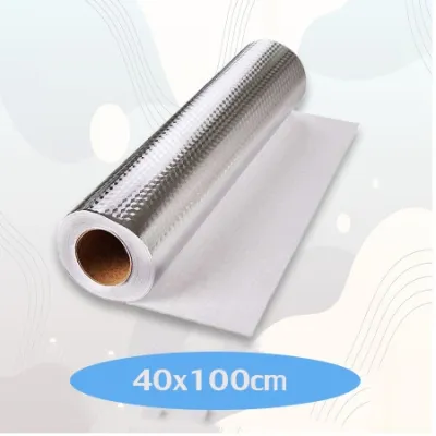 Topshome สติกเกอร์ฟอยล์อลูมิเนียม สติกเกอร์ ติดผนัง ห้องครัว สติกเกอร์ติดผนัง สติ๊กเกอร์กันน้ำมันกระเด็น KN-E005