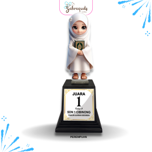 Piala Akrilik Muslim Manasik Haji Tahfidz Quran Anak Sekolah Custom Sticker Tatakan Souvenir Tropi Hadiah Bahan Akrilik