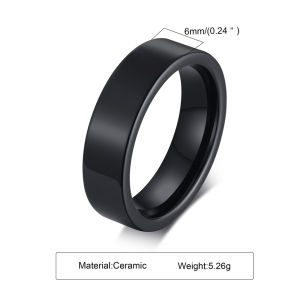 Fashion Ceramic Mens Band Ring Hip Hop Style Rings Jewelry
