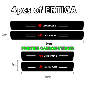 Toyota Avanza Stiker Pelindung Anti Gores Bahan Carbon 3D Fiber SILLPLATE Untuk Pintu Mobil 8PCS