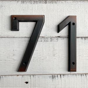 [PuWhao] 15cm Zinc Alloy House Number 6 Inch Outdoor Home Address Numbers for House Door Aged Bronze