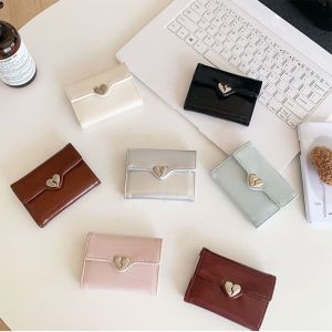MOIRA สั้น กระเป๋าสตางค์รูปหัวใจแตก หนัง PU ภาษาเกาหลี กระเป๋าสตางค์หนังผู้หญิง แบบพกพา คุณภาพสูง กระเป๋าสตางค์นักเรียน กระเป๋าใส่บัตร