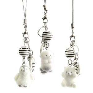 Fashionable Mobile Phone Straps Flocking Cartoon Animal Pattern Cellphone Case Lanyard Universal Keychain Bag Decoration