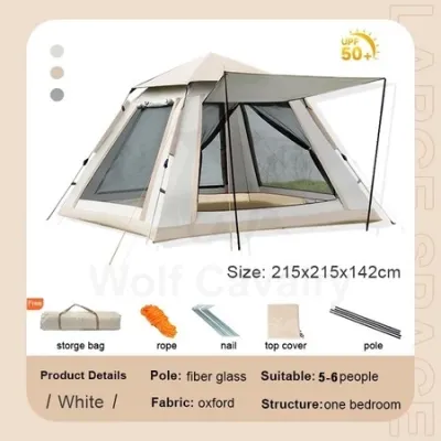Automatic Tent 2 Doors Outdoor UV Foldable Khemah Auto Tents Camping Khemah Tidur Khemah Perkhemahan