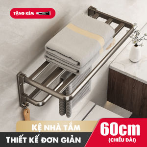 Giá Kệ Treo Khăn Và Quần Áo Nhà Tắm Gấp Gọn Cao Cấp Nhôm Anod Dán Tường Chống Gỉ Sét Dạng ĐƠN GIẢN KNT03