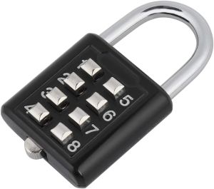 8 Digital Security Padlock Combination Padlock Button Security Padlock Code Keyed Anti-thieft