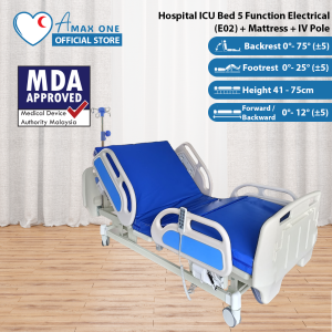 [Same-Day Delivery] Hospital ICU Bed 5 Function Electrical (E02) + Mattress + IV Pole
