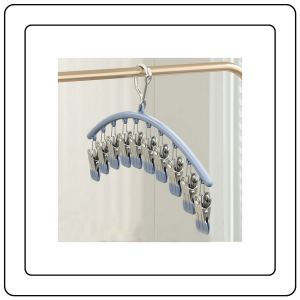 【JJ HOME】Premium Windproof Sock Drying Hanger Stainless Steel Non-marking Clips Clothes Underwear Plastic Drying Rack