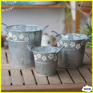 【Follow】【New Arrived】 COD แจกันดอกไม้เหล็กวินเทจแจกันดอกไม้ต้นไม้กระถางระเบียงถังพืช