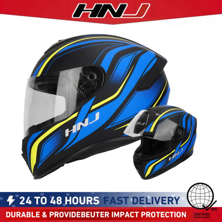 hnj helmet lazada Motors Alliance HNJ helmet 871 motorcycle full face helmet single visor  motor helmet Local Supplier Warranty Xl And Large Sizes - Lazada