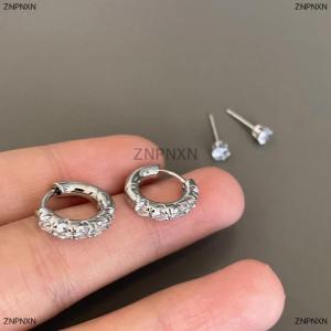[COD] ZNPNXN 4Pcs set Fashion Exquisite Zircon Hoop Earrings For Women Girls Daily Stud Earring Y2K Accessories Jewelry Gifts