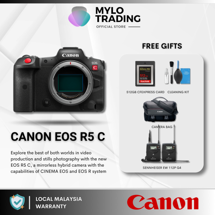 Canon EOS R5C & EOS R5 C Body Mirrorless Cinema Camera Canon Malaysia 1+2 Year Warranty Lazada