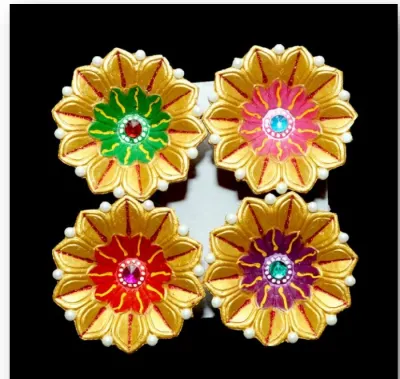 Satvik Colorful Clay Diyas For Diwali Festival Multicolor Diwali Diyas For Decoration Mitti Diya Oil Lamp Clay Diyas(Set of4)