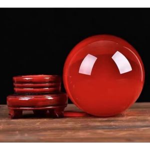 【Ship in 24H】大师已开光24小时发货招财水晶球天然红色水晶球原石鸿运当头风生水起高档办公室招财属火转运摆件