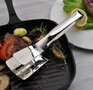 Kẹp Gắp Đồ Ăn Inox Cao cấp Chống Gỉ  Chống Nóng Siêu Bền - Dụng Cụ Kẹp Gắp Thức Ăn Đồ Nướng Tay Cầm Chắc Chắn Chống Trơn Trượt Dài 26cm - Kẹp Inox Nấu Ăn BBQ Đa Năng