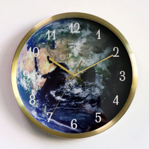 Manna-C LED Luminous Sound Control Earth Wall Clock Living room Creative Fashion Mute Clock Wall Hanging Home Light Luxury Personality Decor Simple style