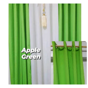 Plain Curtain Green Shade 5-10ft sold per piece (8 holes/rings)