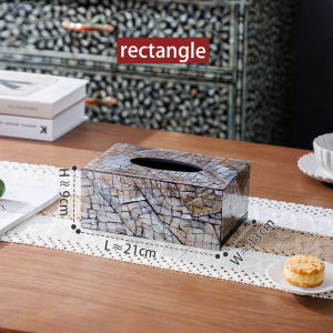 กล่องกระดาษทิชชู่ตกแต่งเปลือกหอยธรรมชาติโต๊ะกาแฟห้องนั่งเล่นม้วนกล่องเก็บกระดาษสร้างสรรค์นอร์ดิกลมแสงหรูหราครัวเรือนกล่องกระดาษสูบ