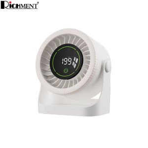 RICHMENT Air Circulation Fan 199-Speed 3600mAh Battery Wall/Desk Mount Quiet 18dB Type-C Fast Charging Classroom Office Desktop Mute Small Fan