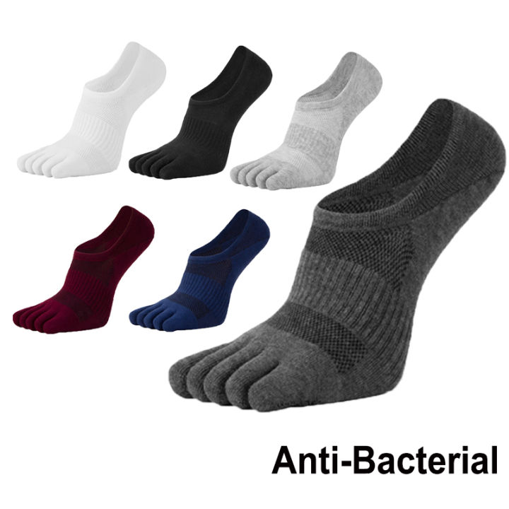 Men’s Sweat-absorbing Cotton Five Fingers Socks Finger Splitting Ankle ...
