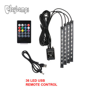 Automotive Interior Decorative Lights LED Car Foot Light 36/48 LED Atmosphere Lamp Ambient Lamp Remote/Voice Control