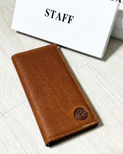 กระเป๋าสตางค์หนังแท้ รุ่นใบยาว หนังวัวแท้ ช่องใส่บัตรเยอะ พร้อมกล่อง