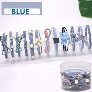 QEARL9 12PCS/Set Elastic Hair Bands Women Girls Korea Flower Pearl Hair Ties Ponytail Holder Hair Rope Hair Accessories