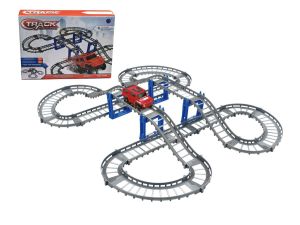 REDFIRE TOYS MAINAN EDUKASI DIY (ISI 82) RAPID TRACK SPEED CORNERING RAIL CAR JALUR + MOBIL JEEP 1503
