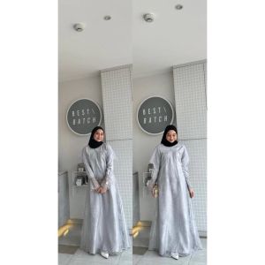 FAKHIRA DRESS SATIN BRUKAT MIX TILLEDOT GAMIS MEWAH KONDANGAN BUSUI FRIENDLY