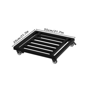 COUPLECOL Heavy Duty Movable Plant Pot Base Flexible Wheels Square Shape Mobile Roller Tray Convenient Strong Load-Bearing Universal Moving Dolly Home Use