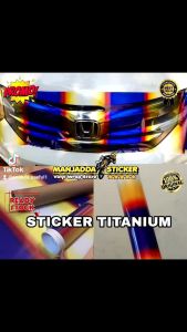 STICKER JDM STICKER TITANIUM UNTUK GRILL MOBIL 120CMX30CM