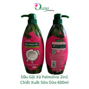 Dầu gội xả 2 in 1 Palmolive OK385 chiết xuất thiên nhiên giúp dưỡng ẩm tóc suôn mềm óng ả 600ml