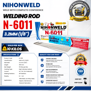 N-6011 NIHONWELD SPECIAL WELDING ROD 3.2MM (1/8) SOLD PER 10 KILOS