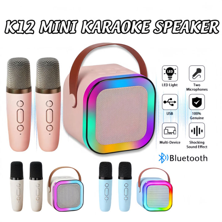 K12 Mini Karaoke Wireless Audio Speaker Bluetooth Microphone Machine ...