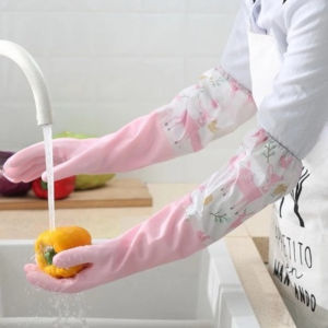 Kitchen Long Gloves Dishwashing Gloves Laundry Kitchen Cleaning Waterproof Thick Latex Rubber Gloves