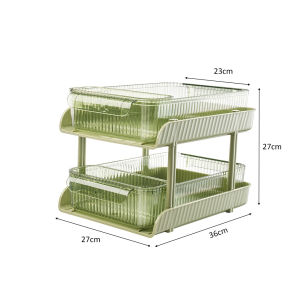 LaMoison Double Layer Bathroom Storage Cosmetic Makeup Storage Rack Drawer Storage Organizer Kitchen Cup Holder - SBOX02