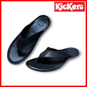SANDAL PRIA KULIT KICKERS / SANDAL JEPIT COWOK KASUAL ASLl KULIT / SENDAL LAKI LEBARAN DISTR0