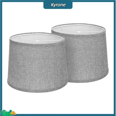 Kyrone Soft Light Lampshade Warm Room Lighting Universal Fabric Lamp Shade Replacement Parts Easy Install Metal Frame Cover for Light Fixtures Set of 2 Top
