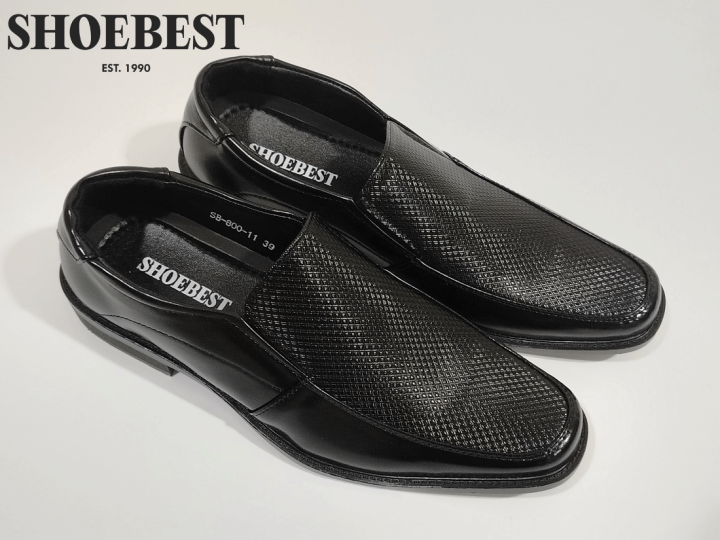 Shoebest Black Leather Formal School Shoes for Men Blair 80011  Lazada PH