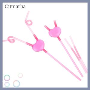 [Cumarba] Love Heart Double Straw Unique Flexible Drinking Tube Straws Bar Accessories