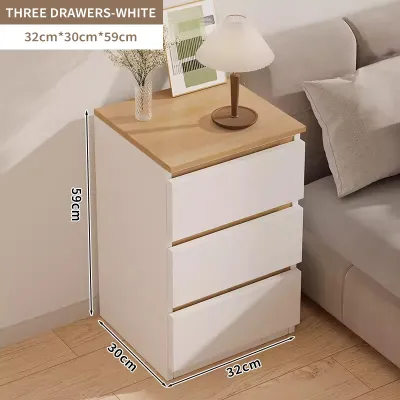 Bedside Table with Drawers Modern Side Table Bedside Cabinet for Bedroom Living Room Small Apartment Bedside Shelves