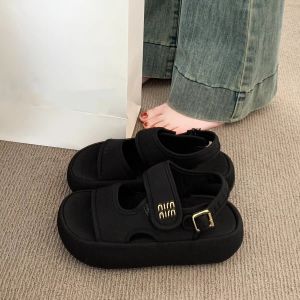 Thick-Soled WomenS Beach Sandals 2026 New Summer Model Yellow Versatile Height-Increasing Casual Sports Roman Shoes