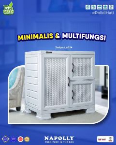 LEMARI PLASTIK NAPOLLY MINI CABINET SUSUN 4 MCAB FULL KUNCI [NAPBOX]