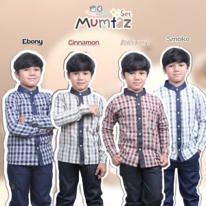 KAMIL MEDINA SETELAN KEMAJA CASUAL ANAK COWOK ATASAN KEMEJA PANJANG KOTAK BAHAN KATUN CELANA JOGGER BAHAN JEANSWASH SET KOKO BRANDED MURAH ANAK LAKILAKI USIA 6-14 TAHUN MUMTAZ SERIES BAJU LEBARAN KONDANGAN KEKINIAN TERBARU PAKAIAN MUSLIM CASUAL PREMIUM